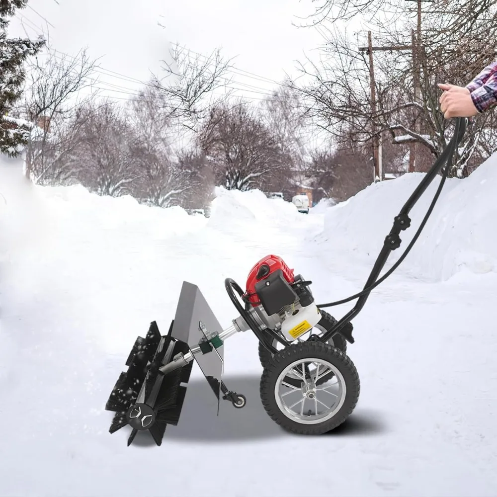 Spazzatrice portatile alimentata a gas a 2 tempi da 43 cc, spazzatrice a mano per esterni, scopa a benzina per prato, fattoria, strade,