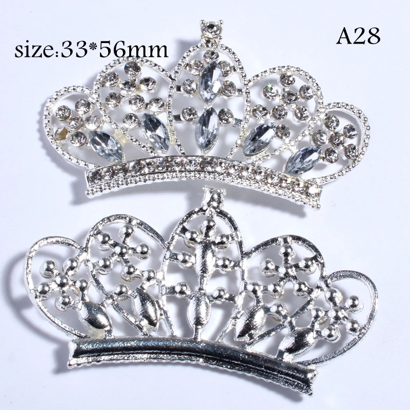 1PC Fashion Clear Crystal Rhinestone Buttons With Ivory Color For Wedding Invitation Crown Snow Shape Button For Cloth Decorate image 3