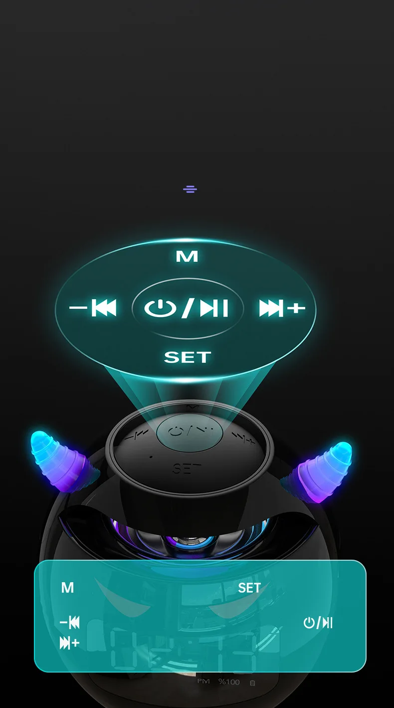 นาฬิกาปลุกดิจิตอล LED และลำโพงบลูทูธเครื่องเล่นเพลงแบบไร้สายลำโพงทรงกลมลำโพงขนาดเล็กนาฬิกาปลุก