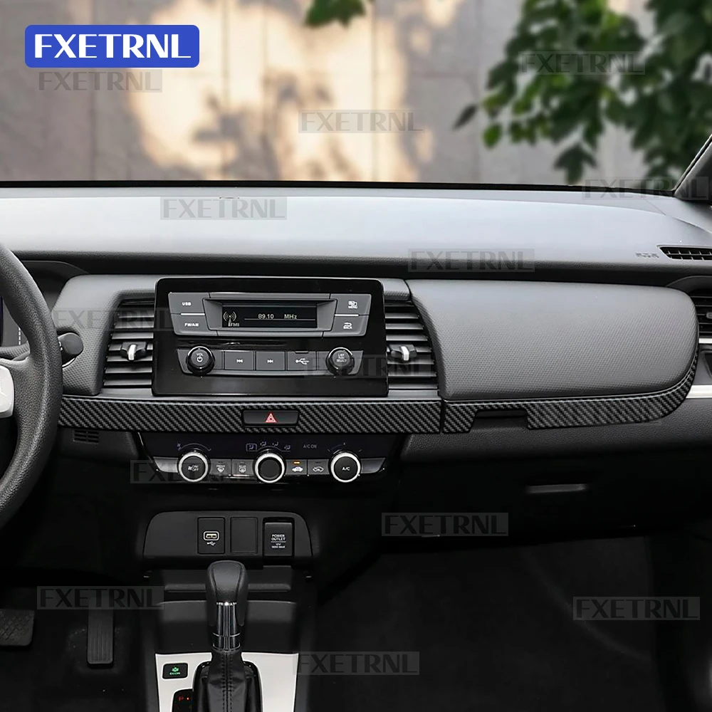 لهوندا صالح 2021 2022 2023 2024 2025 ريال لينة ألياف الكربون LHD RHD سيارة وحدة التحكم المركزية قطاع ديكور الداخلية اكسسوارات الكسوة
