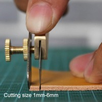 Leather Craft Tools DIY Incision Cutter Knife Copper Trimming Knife with Blade Leather Cutting Tool Patchwork Fabric splitter