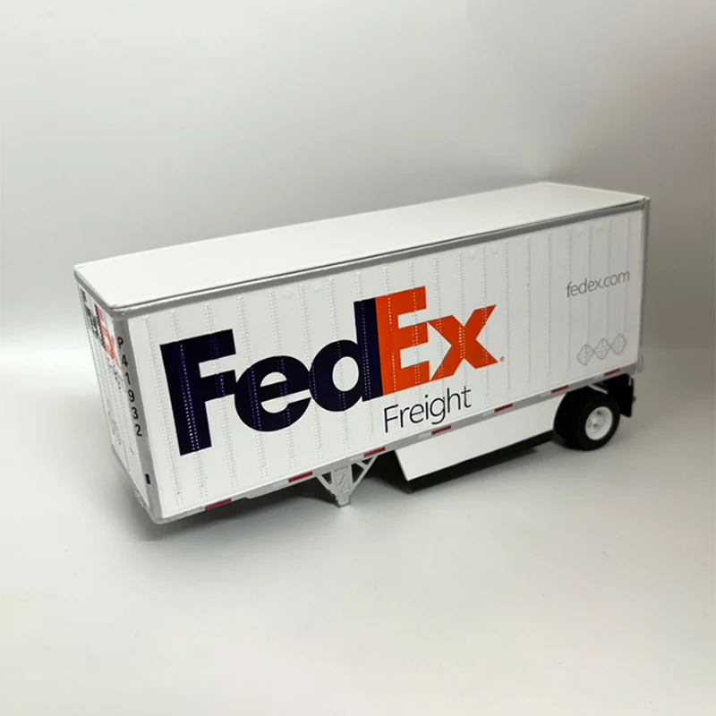 DM 1/50 Scale Fedex Marine Logistics Tractor Semi Trailer Container Simulation Alloy Model Static Display Collectible Toy Gift