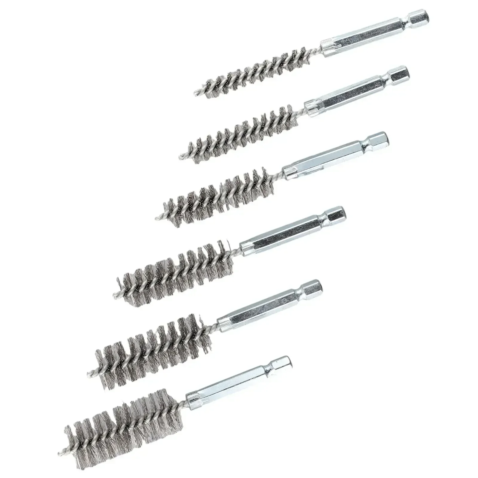 6pcs Stainless Steel Twisted Wire Brushes Cleaning Brushes For Electric Drill Power Tool Accessories 8/10/12/15/17/19mm