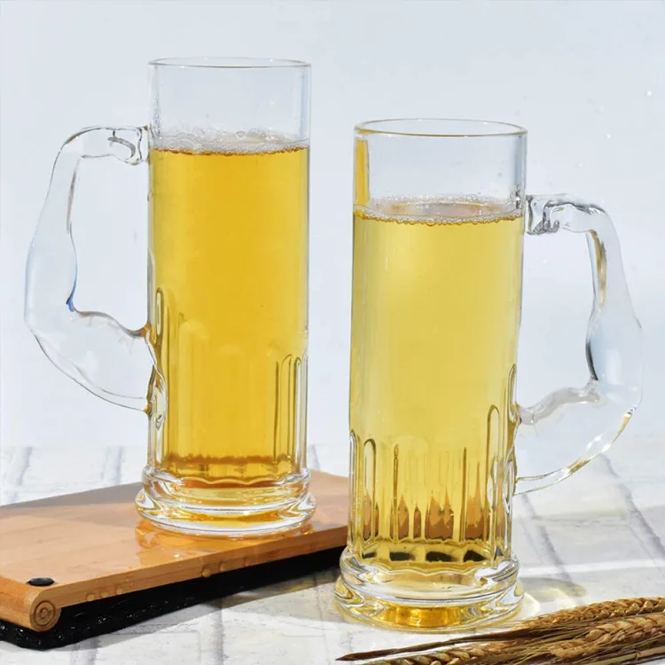 Hercules glass beer glass with handle thickened and heightened draft beer glass water glass barman accesorios  bar tools