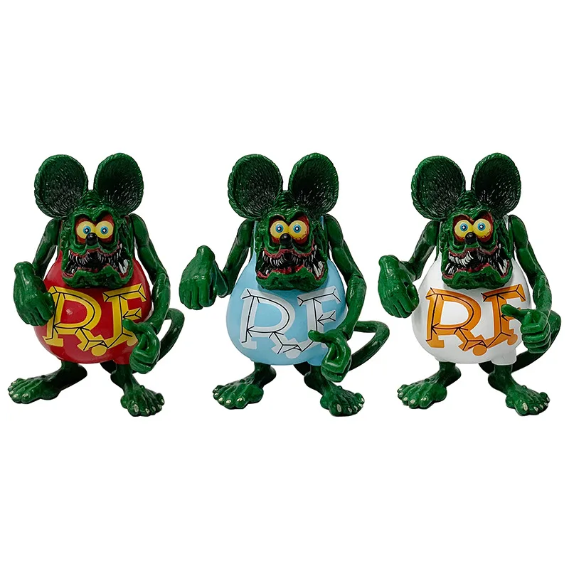 De Gekke Muis Rat Fink Met Skateboard Gewricht Beweegbare Pvc Actie Figuur Verzamelbaar Model Speelgoed Brinquedos Beeldjes 10Cm In Tas