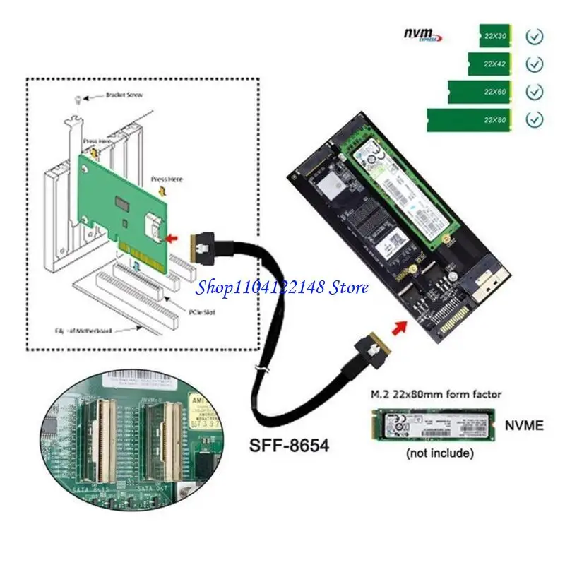

P9FA Half Height PCIe x16 to SFF8654 4i 8i Expansion Card Adapter Replacement