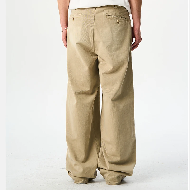 

Loose Men's Chino Pants American Workwear Twill Fabric Casual Trousers Busin Gentleman Sle Long Pants for Young Men