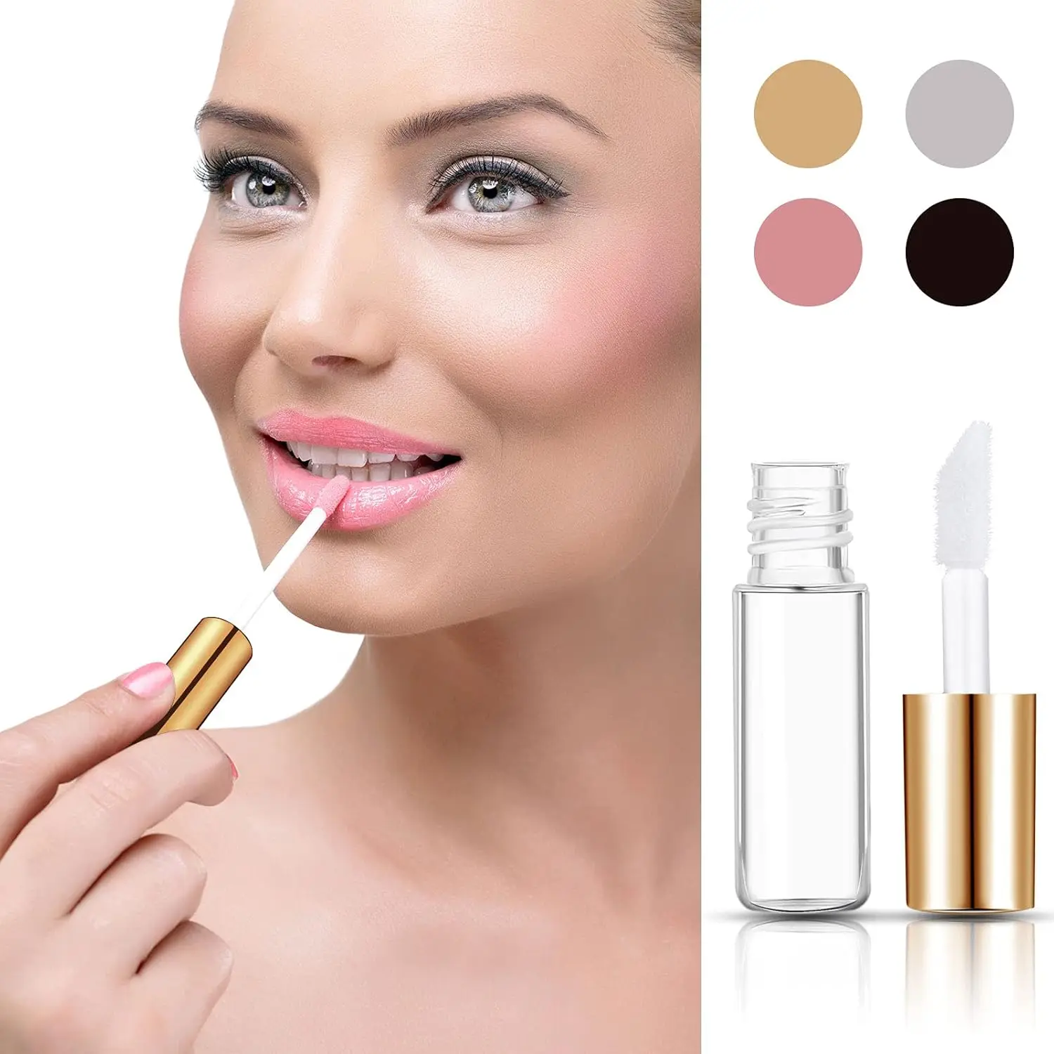 Neue Leere Lipgloss-Tuben Behälter Transparente Lippenbalsam-Flasche mit Gummistopfen für Frauen DIY Make-up Lippenproben – Detail 4
