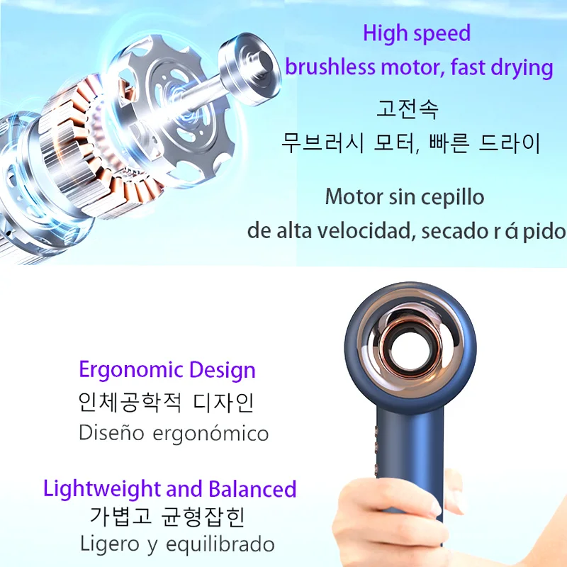 Xiaomi-Secadores de cabelo com sopro iônico negativo, secador de ar, super íon de água, vento poderoso, salão de beleza, 110 V, 220V, 1600W