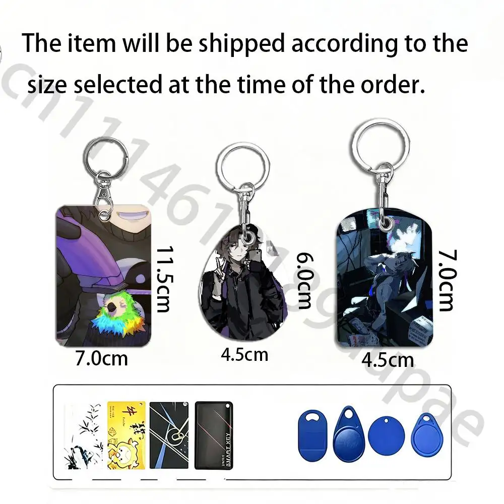 W-Wifies Unstable Protective Printed Leather Card Case Metal Keychain Accessory