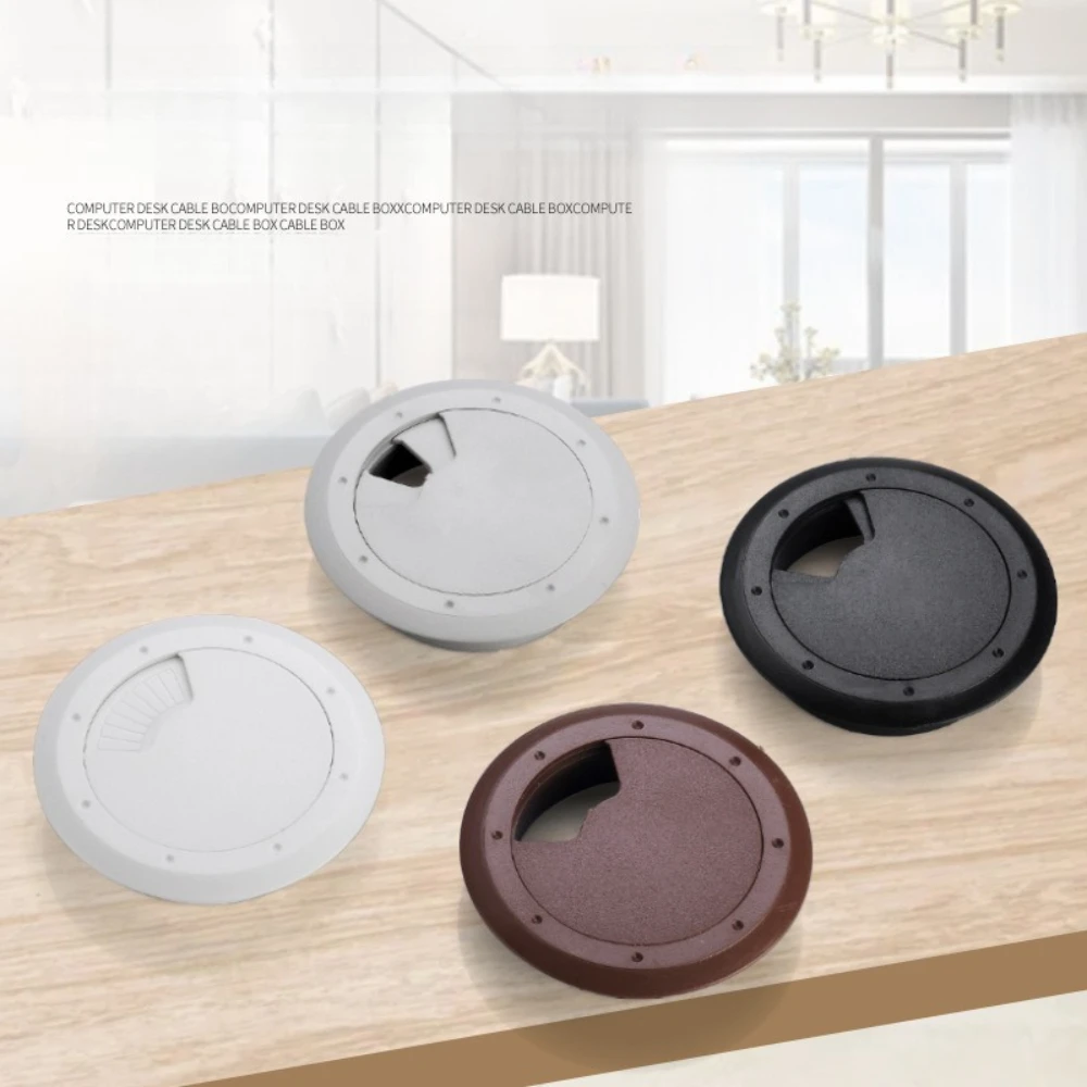 Round Office Desk Cable Hole Cover Thickened Plastic Cable TV Cabinet Computer Desk Through Cable Threading Holes 53mm/60mm/80mm