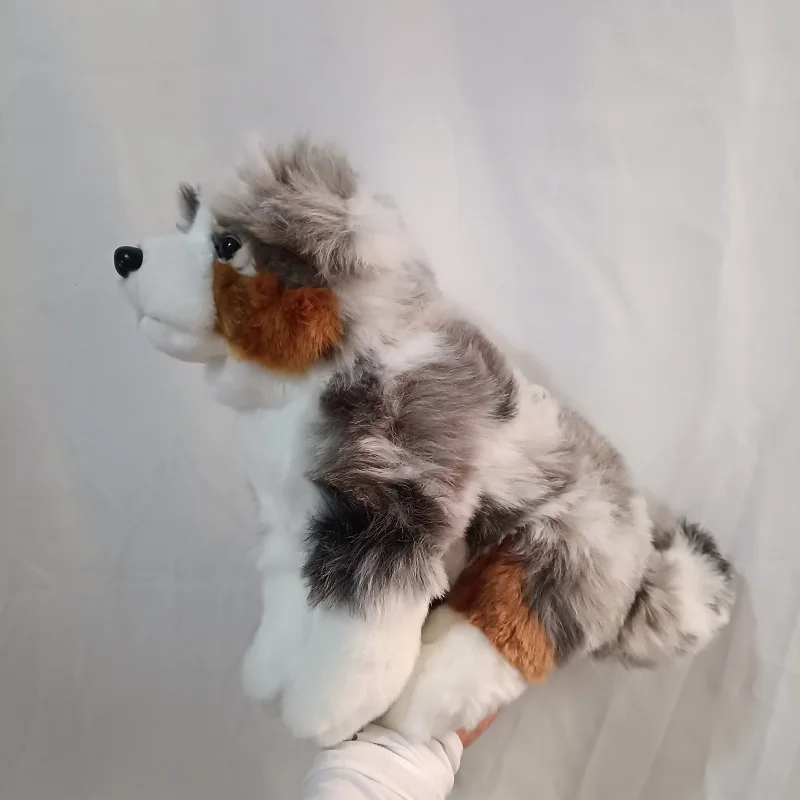 Lifelike Australian Shepherd Dog Little Puppy Animal Lovely Soft Stuffed Doll Cute Plush Toy Boy Girl Birthday Gift 1pc