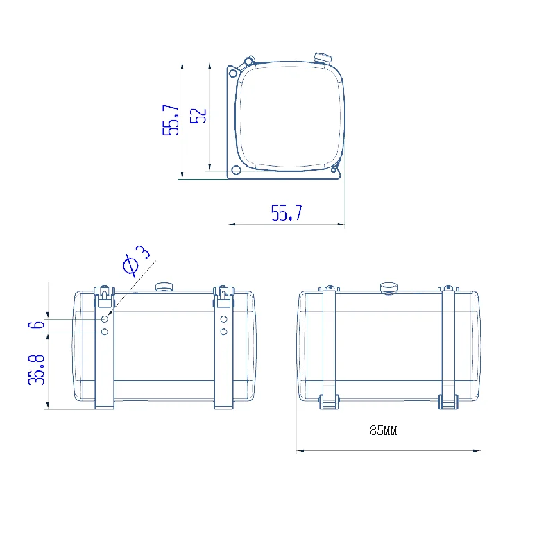 85MM LESU Metal Hydraulic Oil Tank for 1/14 RC DIY TAMIYA Scania MAN Benz Tractor Truck Dumper Model