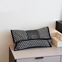 DUNXDECO Luxury Modern Black Geometric Sofa Fabric Geometric Cushion Cover Office Room High Tasting Sofa Chair Bedding Coussin