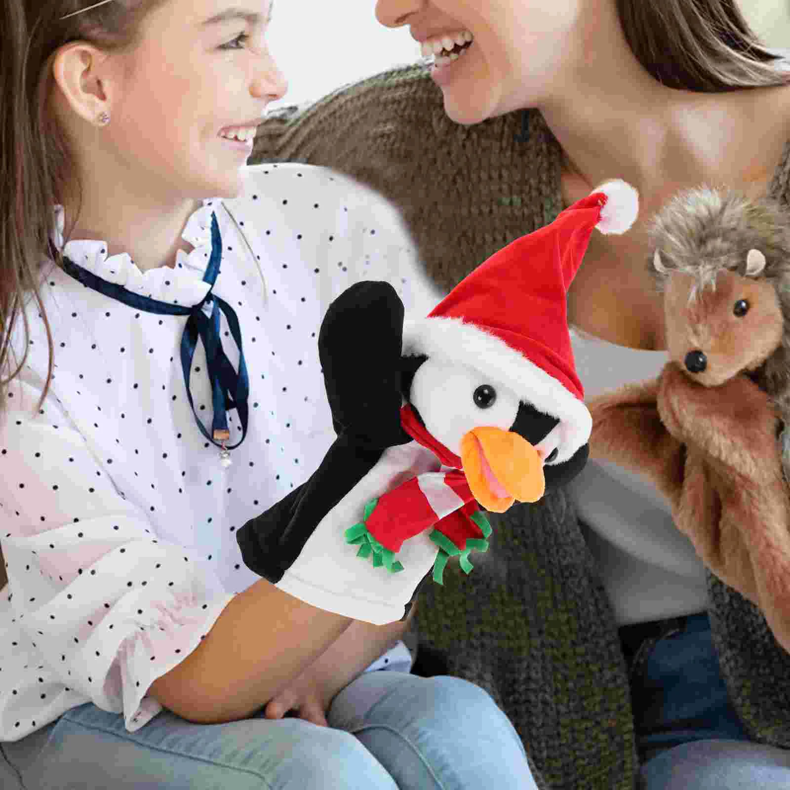 Pinguin-Handpuppe, Theatertiere, niedliche Fingerpuppen, Charakter, Weihnachten, Plüsch