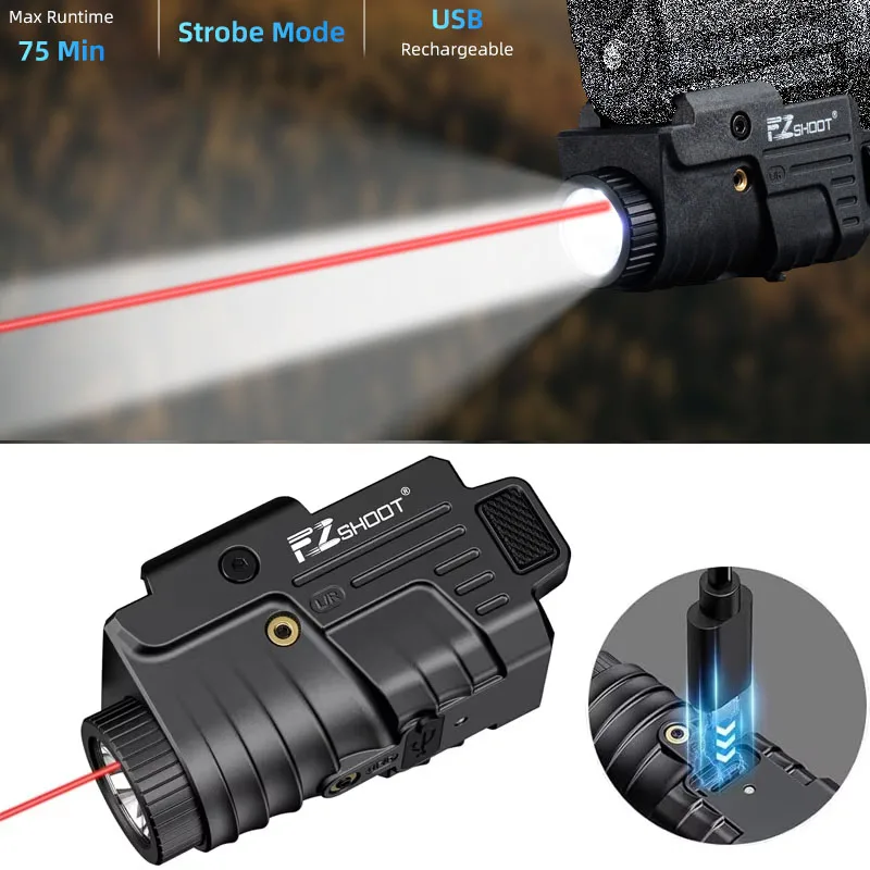 

Tactical Laser Light Combo Picatinny Powerful Flashlight Red Green Blue Laser Sight 800 Lumens Lightweight Compact Rechargeable