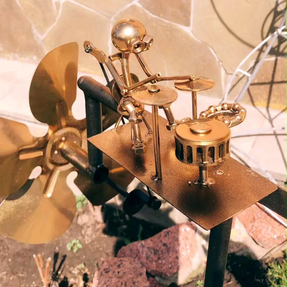 Garden Rock Band Windmill, Handmade Metal Rock Band Windmill, Wind Spinners for Yard Lawn Garden Patio Decor