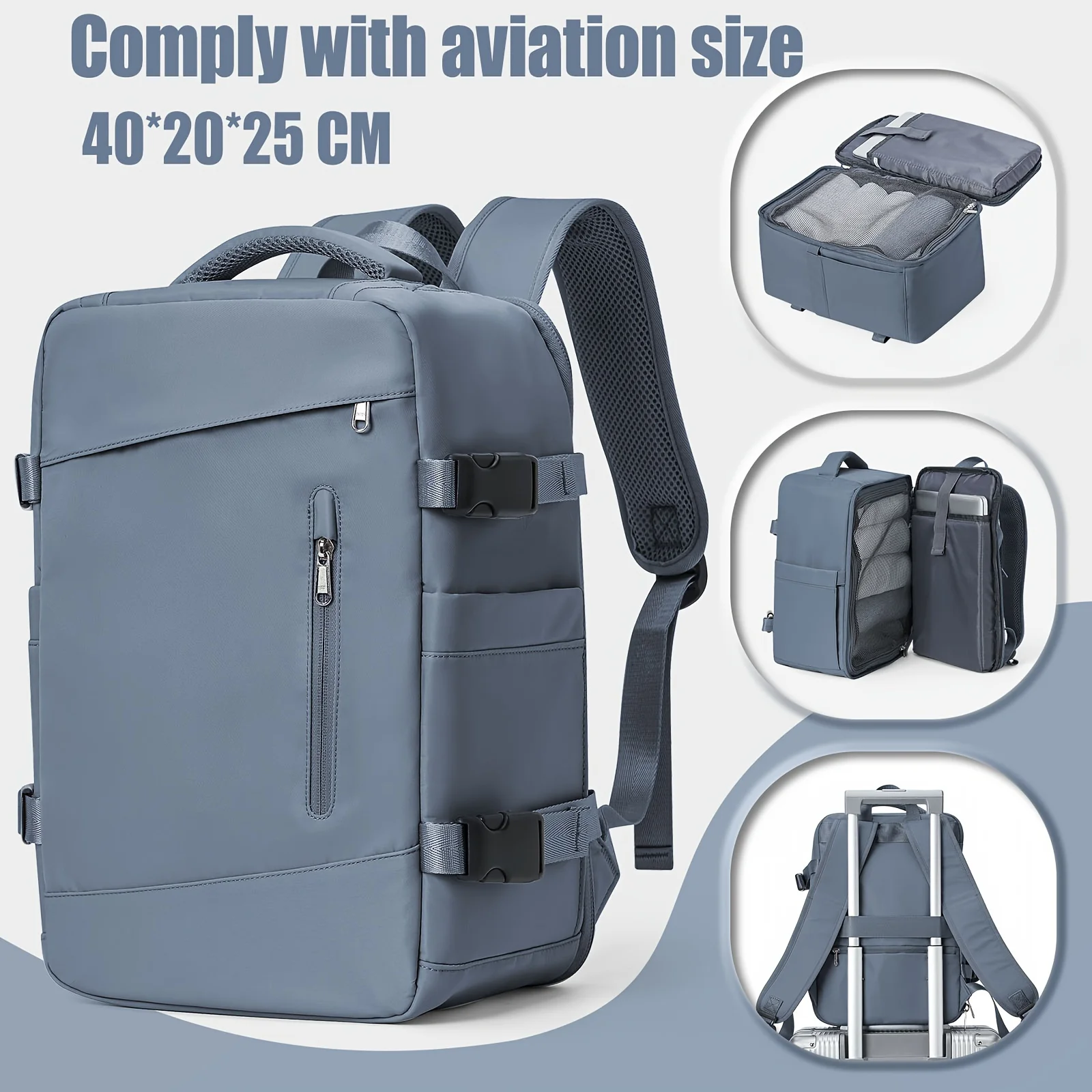 Mochila para ordenador portátil para hombre Wizzair Carry On, mochila para mujer, maleta de viaje, bolsa de cabina, avión Ryanair 40x20x25, bolsa de viaje para avión