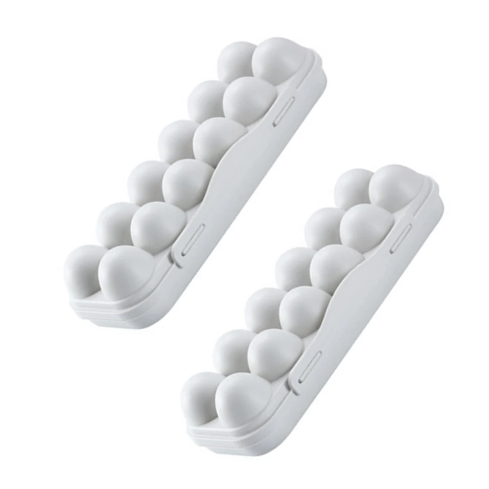 

2Pcs Egg Container 12 Grids Tray Holder Suitable for Refrigerators Egg Storage Container Stackable Durable Kitchen ganizer