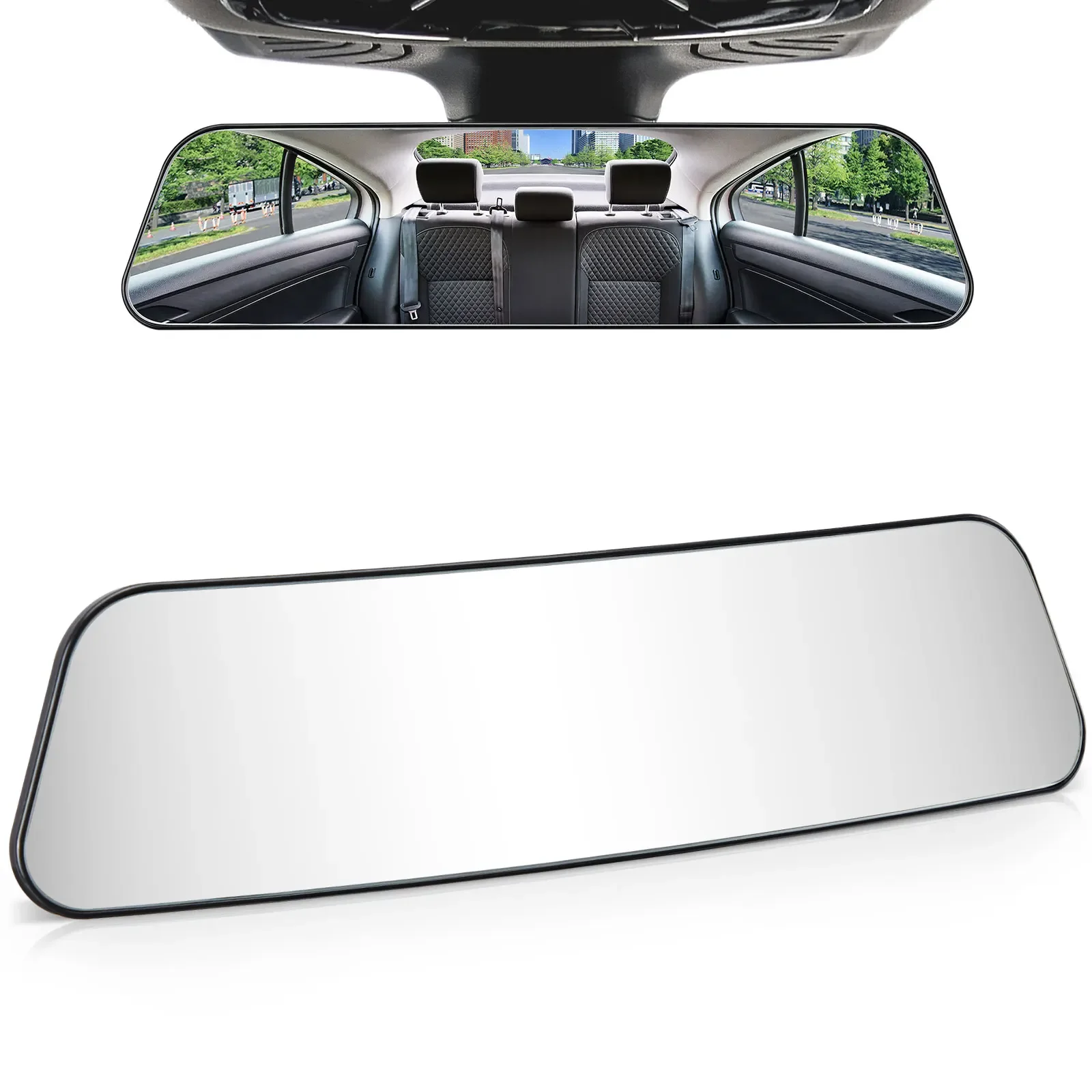 

Car Rearview Mirror 12 Inch Panoramic Anti-Glare Clip-on Wide Angle Convex Universal For Car SUV Trucks Interior Accessories