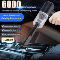 6000Pa Powerful Portable Cleaning Machine 120W Fully Automatic Power Cleaning Appliance Strong Suction Dual Use for Home and Car