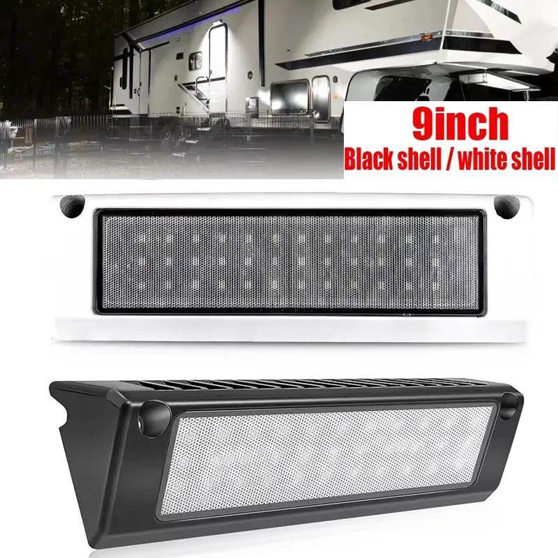 

9" Inch LED RV Porch Light Exterior 6500K 12v 24v Outdoor Camping Awning Lighting Scene Work Lamp for Caravan Camper Trailers