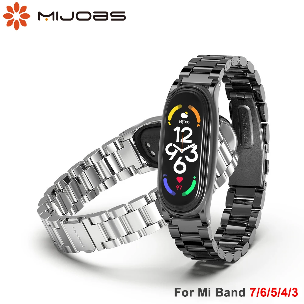 샤오미-Mi 밴드 7 NFC 메탈 스트랩, mi Band 7 6 5 4 3 팔찌 Mi Band 6 Correa Xio Mi Xao