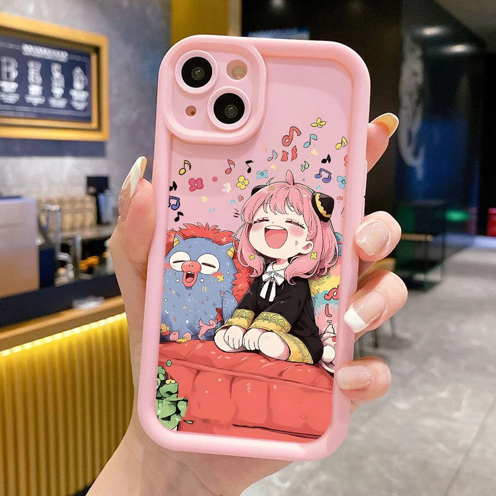 SPY×FAMILY Anya Forger Phone Case for iPhone 16 15 14 Plus 13 12 11 iPhone16 iPhone13 Pro Max X Xs XR 8 7 Soft TPU Ladder Cover