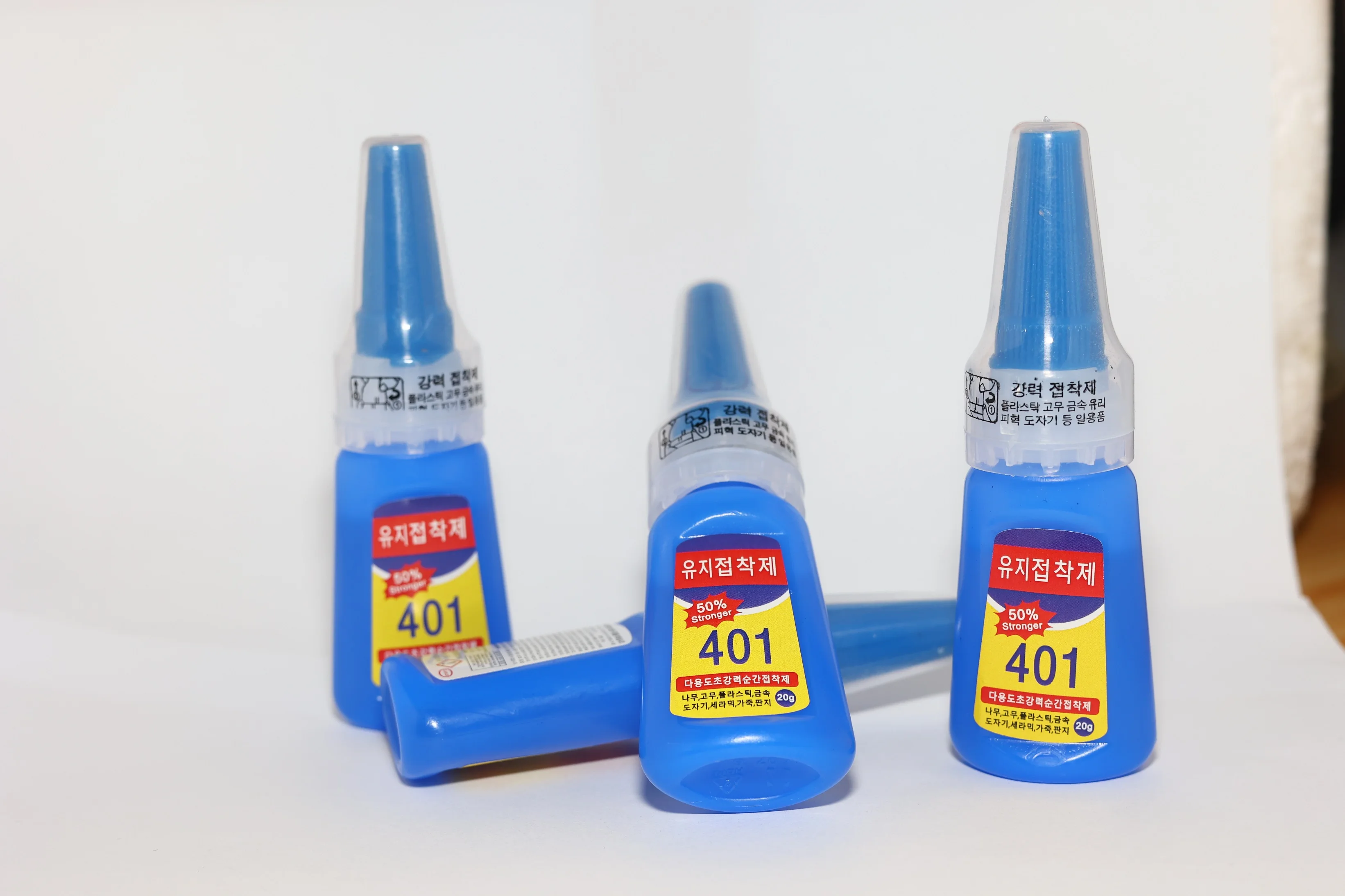 Pegamento 401 de cianoacrilato de secado rápido, instantáneo, cuero, caucho, madera, Metal, vidrio, pegamento adhesivo multiusos más fuerte, 20g/1 Uds.