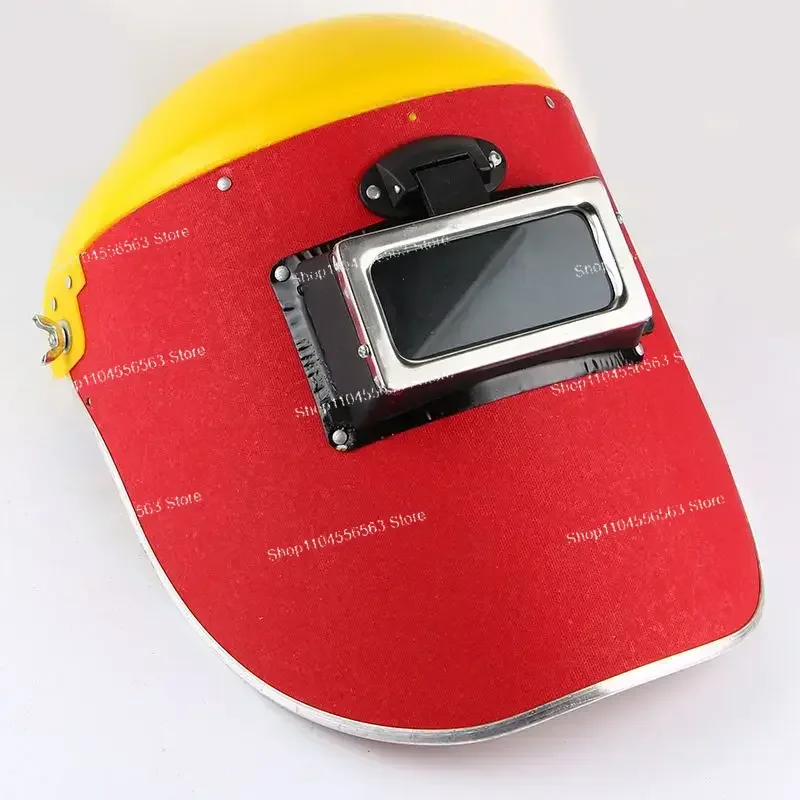 Welder Mask Face Protection Anti Baking Full Face Men's Welding Protective Mask Head Worn Lightweight Steel Paper