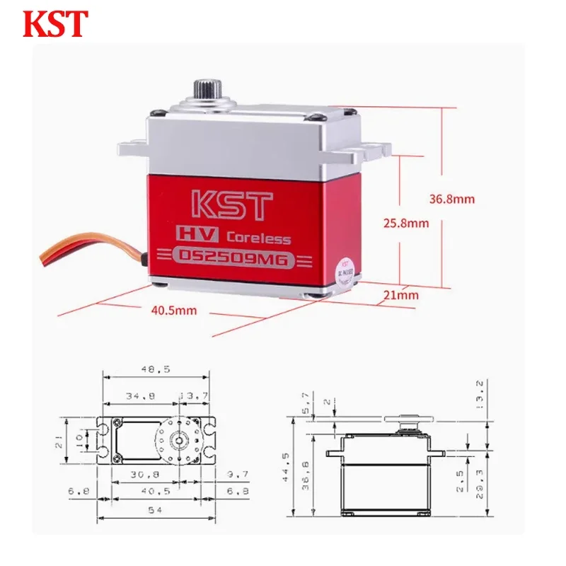 

KST DS2509MG Servo 28KG Digital Coreless 8.4V Full Metal Steering Servo For RC Car Truck