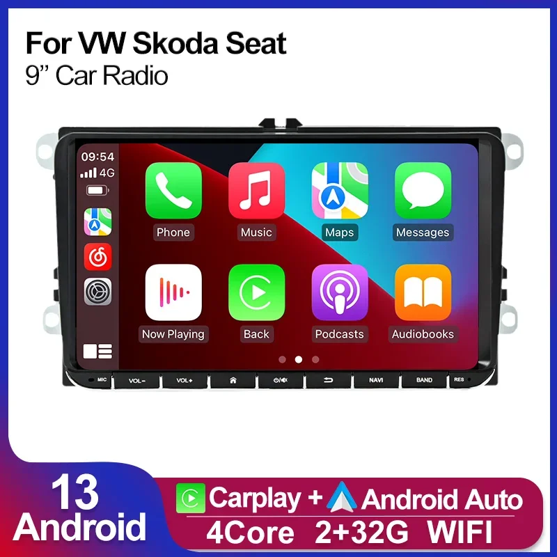 MEKEDE Android 13 4G Radio samochodowe GPS dla Volkswagen Passat B6 Skoda Octavia Golf 5 6 tour Polo Jetta odtwarzacz multimedialny