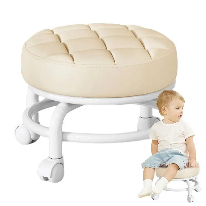 Petit Tabouret Rond à Roue Universelle, Rotatif à 360 Degrés, Réglable, pour Spa, Bar, Maison