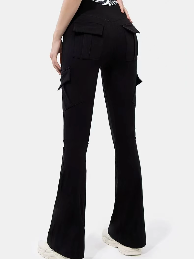 

Леггинсы для йоги с высокой талией Naked Feeling — брюки-клеш-карго с подтяжкой ягодиц, эластичные широкие брюки для спортзала с контролем живота