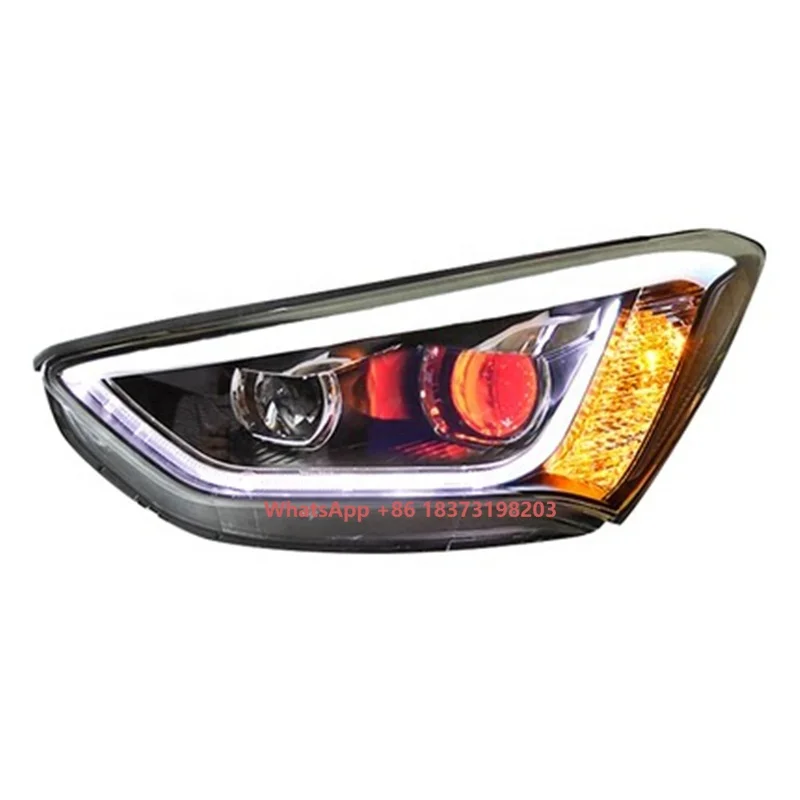 2013-2016 IX45 Hyun Dai SantaFe Head Lamp Dynamic Front Bumper Full LED Blub Vehicle Body Kits Auto Car Indicator Accessories