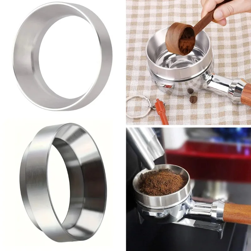 

Stainless Steel Espresso Dosing Funnel Compatible Coffee Grinder Powder Dispenser Ring for Home Office Restaurant Use