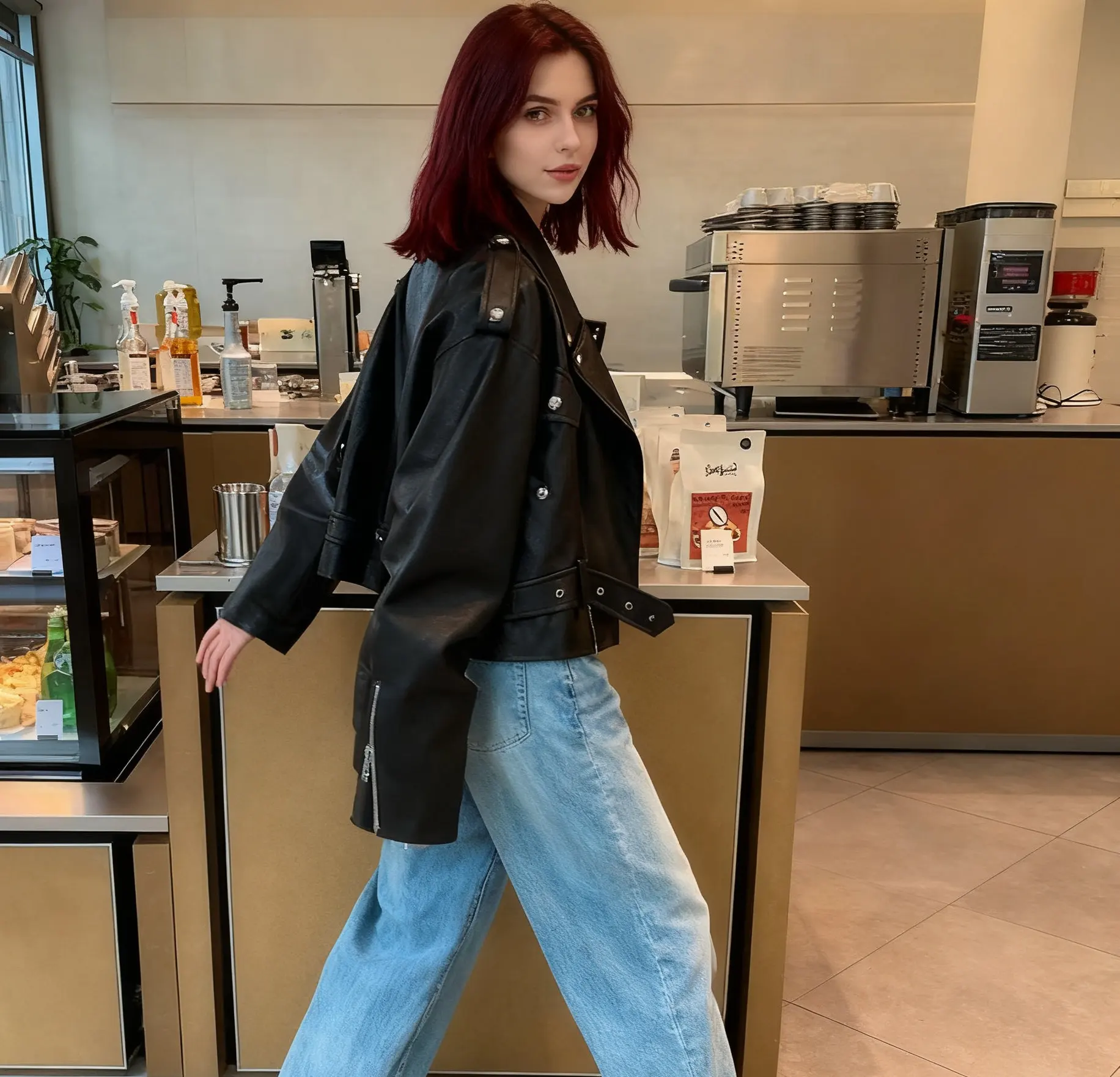 

Байкерские куртки Женская куртка Эмо-шик из искусственной кожи Глянцевая стеганая облегающая клубная одежда для ночного клуба Ветрозащитная Хэллоуин Рождество Простая