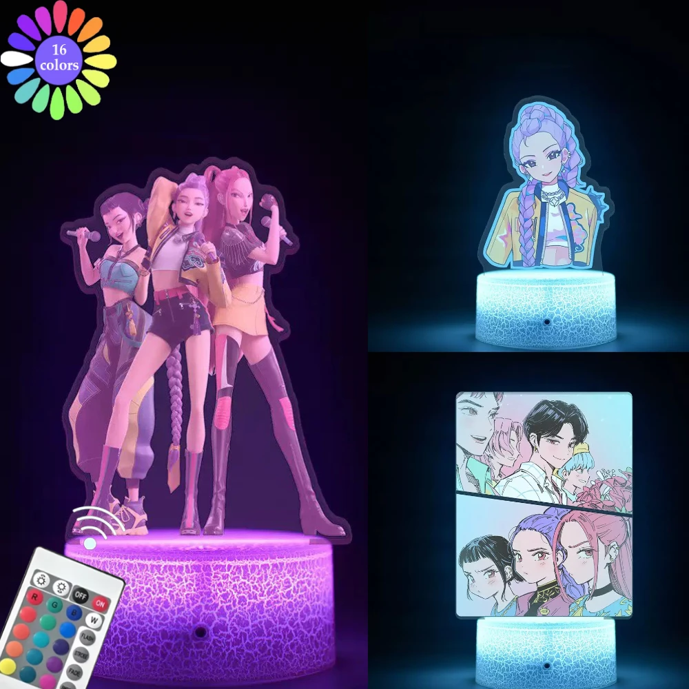 2026 جديد أنيمي موضوع Kawaii زوي رومي ميرا ساجا بنين نجم أحادي اللون ضوء بولي كلوريد الفينيل الكراك 16 ألوان التحكم عن بعد هدايا عيد الميلاد