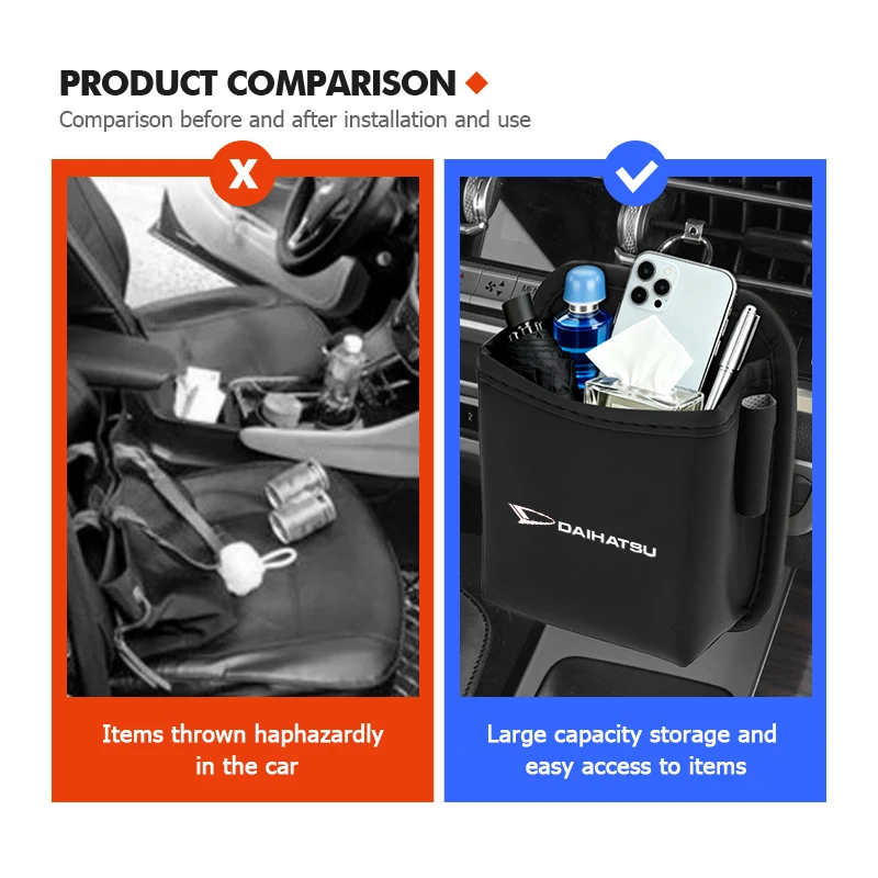 For Daihatsu Car Air Outlet Storage Box Hanging Phone Lipstick Lighter Organizer Bag Holder Move Terios YRV Terios Sirion Mira