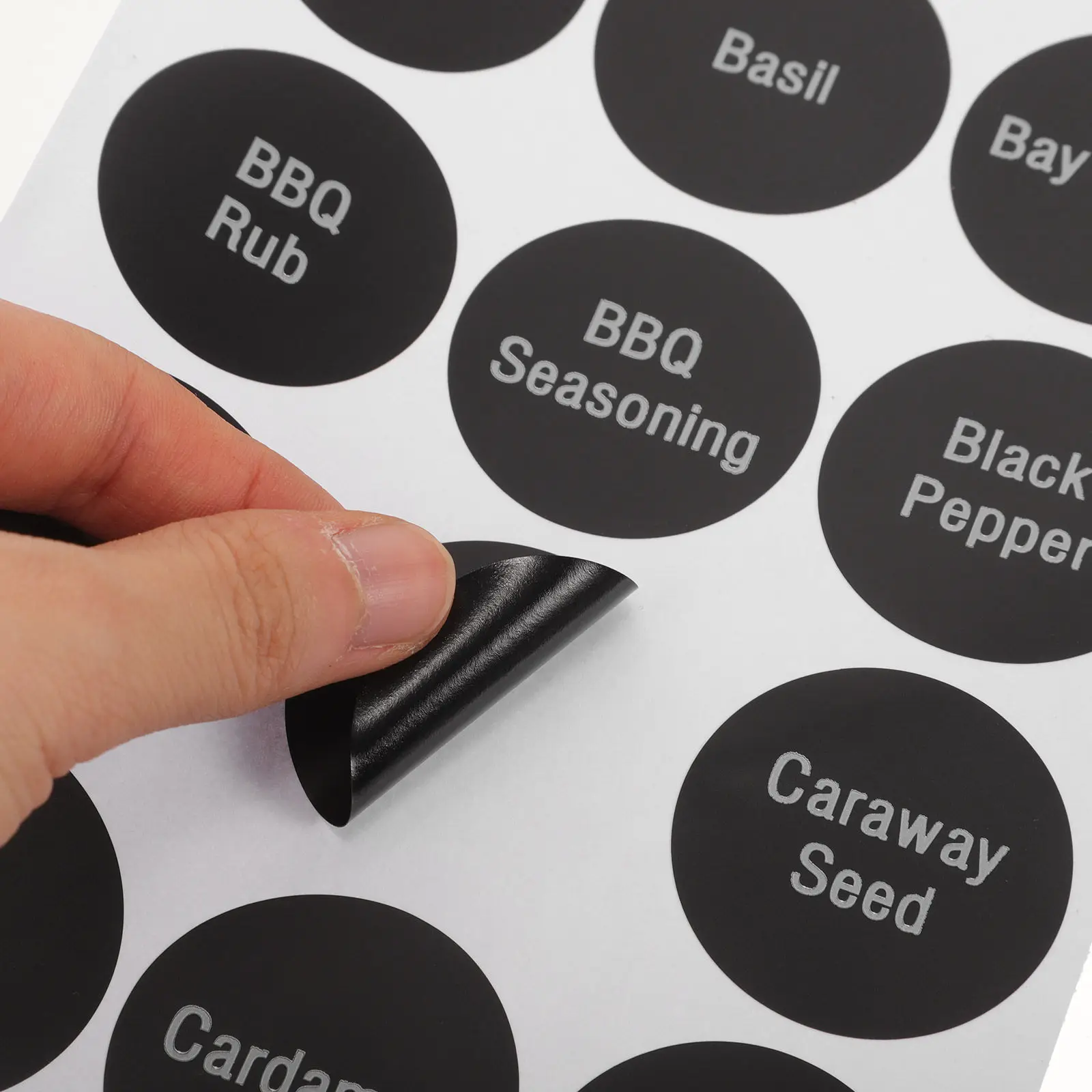

8 Sheets Round Preprinted Spice Labels Stickers for Jars Bottles Condiment Containers Kitchen Organization Label Sticker