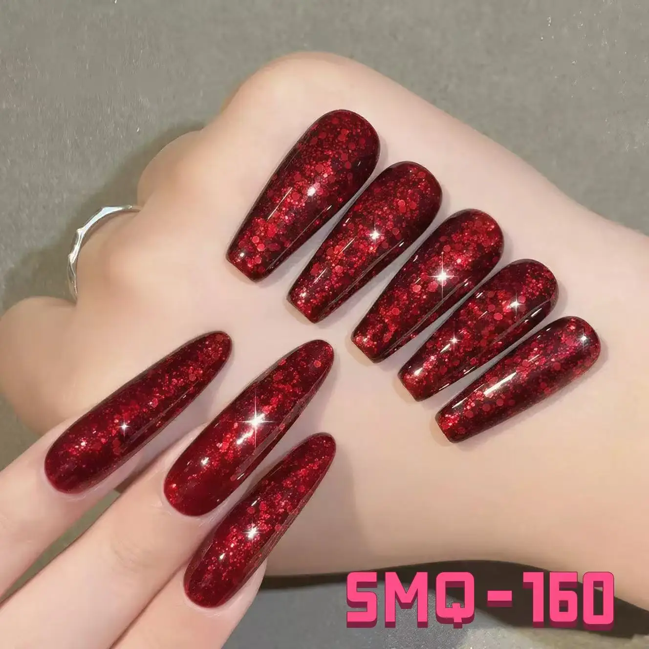 SMQ 7 مللي طلاء أظافر جل أحمر كريستال شبه دائم نقع قبالة الأشعة فوق البنفسجية هلام ورنيش مسمار الفن مانيكير قاعدة ماتي معطف فوقي فيرنيس #2