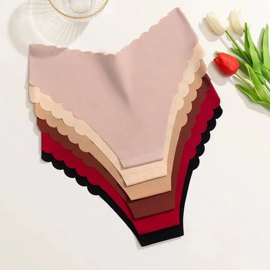 3Pcs/Set Women\'s Seamless Underwear New Ruffles Fashion Underpants Stretchy Tight-fitting Panties for Woman Comfortable Briefs