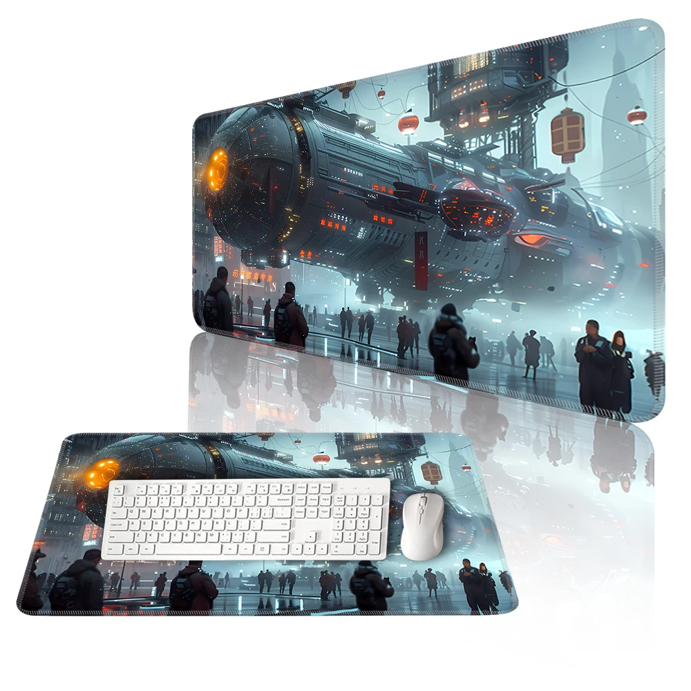 Cyber Punks Keyboard Pads Large Gaming Mouse Pad Anime Rubber Mat Cool Deskmat Desk Protector Mousepad Gamer Pc Accessories S9