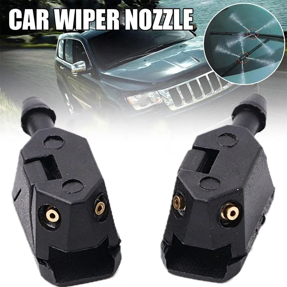 2 Pcs/Set Car Universal Front Windshield Wiper Nozzle Jet Sprayer Kits Sprinkler Water Fan Spout Cover Washer Outlet Adjustment