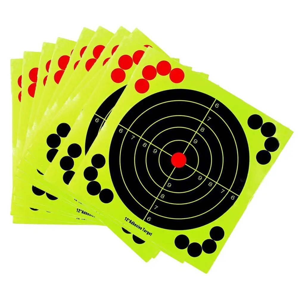 

10 Pieces 12inch Shooting Targets Splash Target Sticker Splatter Fluorescent