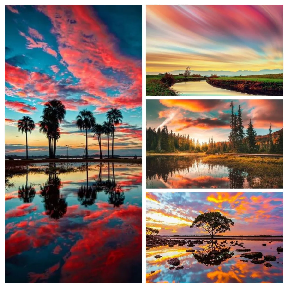 DIY 5D Diamond Painting Sunset Scenery Full Circle Mosaic Landscape Pic Cross Stitch Art Rhinestone Home Decor Kill TimeGift