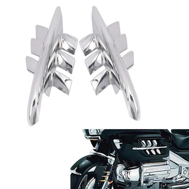 Motorcycle Chrome Shark Gills Fairing Accents For Honda Goldwing GL1800 GL 1800 2001-2010