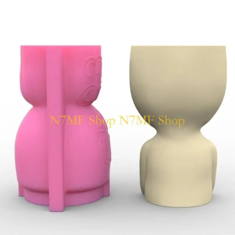 

N7mf Силиконовая глиняная плесень цветочная плесени кукла держат плесени ручки поперечной формы для сочных плантаторов.