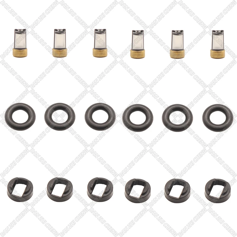 

6 SET For 07-10 Toyota Sienna Avalon Camry 842-12322 23250-31050 Fuel Injector Service Repair Kit Filters Orings Seals Grommets