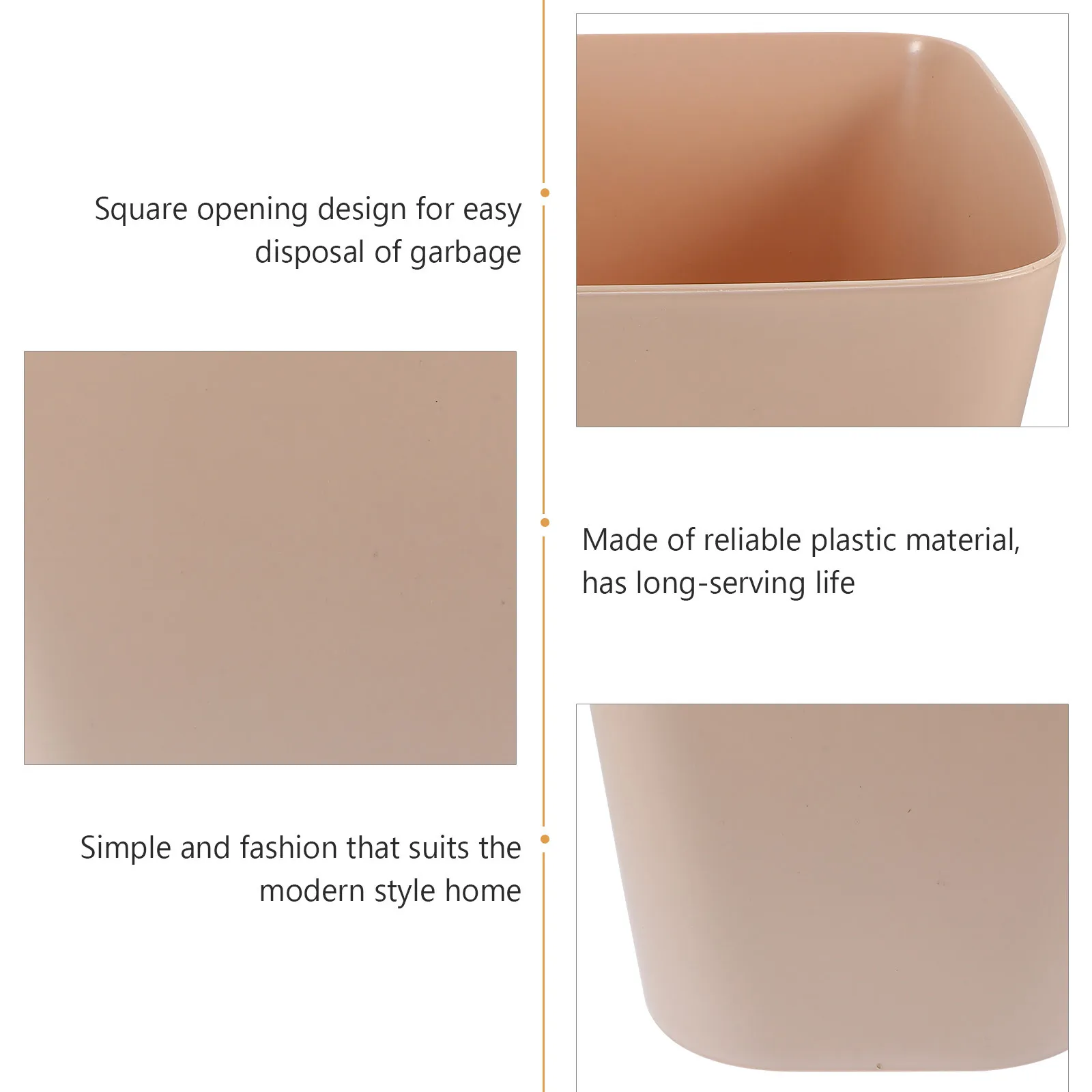 

Square Trash Waste Basket Large Capacity Plastic Garbage Bin For Bathroom Bedroom Office Kitchen Home Waste Container